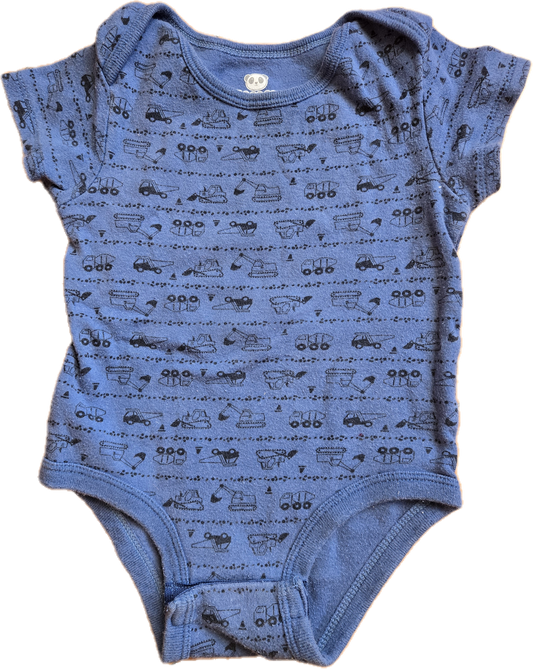 G - Cache-couche bleu engins de chantier - 9 mois