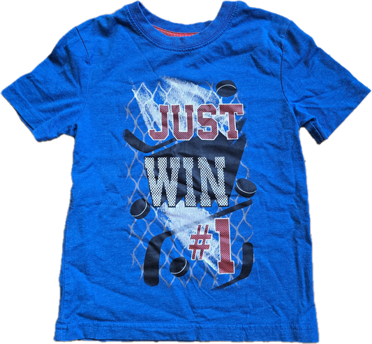 G - T-Shirt bleu hockey - 4 ans