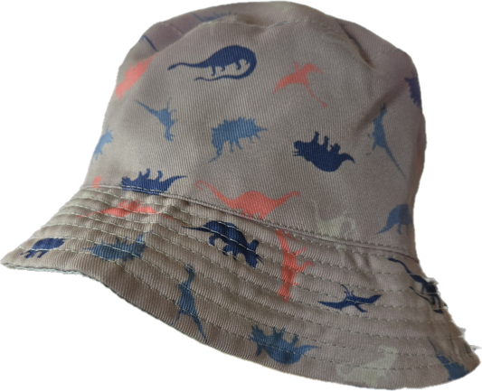 G - Chapeau beige dino avec cordons - 6/12 mois
