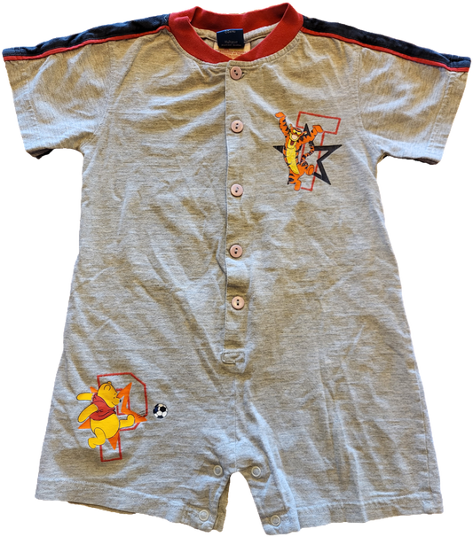 G/F - Barboteuse Winnie, gris pâle, rouge et bleu marin - 24 mois