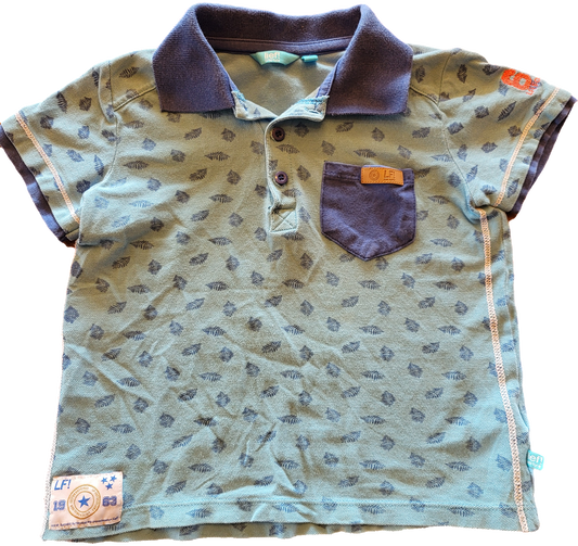 G - chandail bleu feuille - 4 ans