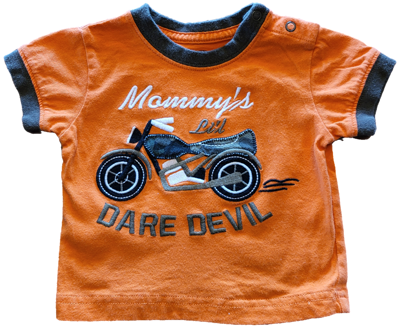 G - Chandail moto orange - 3/6 mois