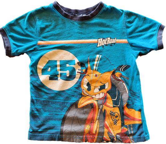 G - T-Shirt moto bleu - 5 ans