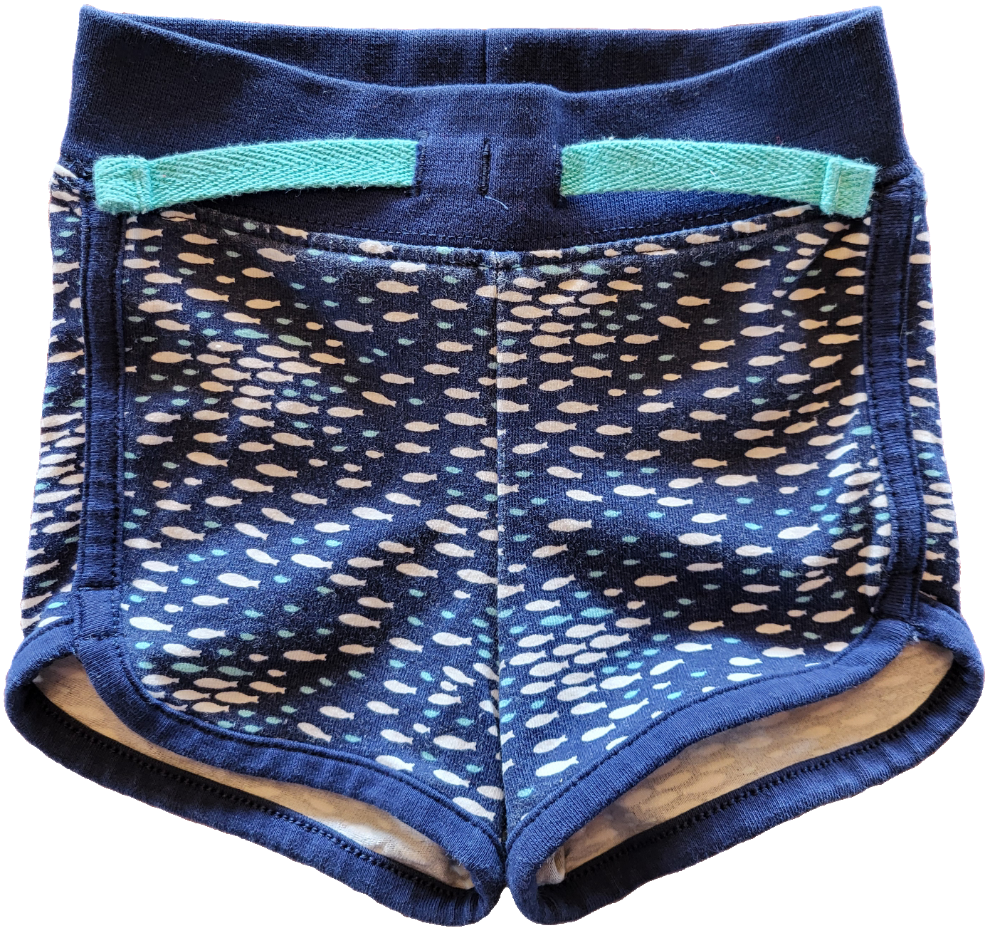 G - Short bleu marine poisson - 1 mois