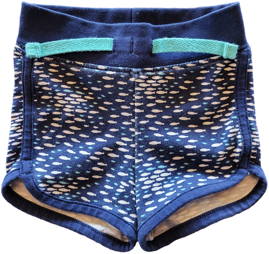 G - Short bleu marine poisson - 1 mois
