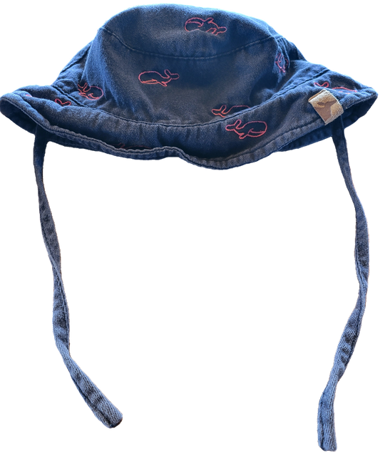 F - Chapeau bleu marine et rose - 9 mois