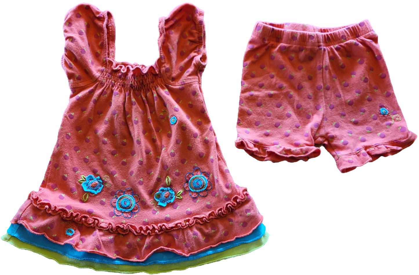 Ensemble éte rouge rosé - 6 mois