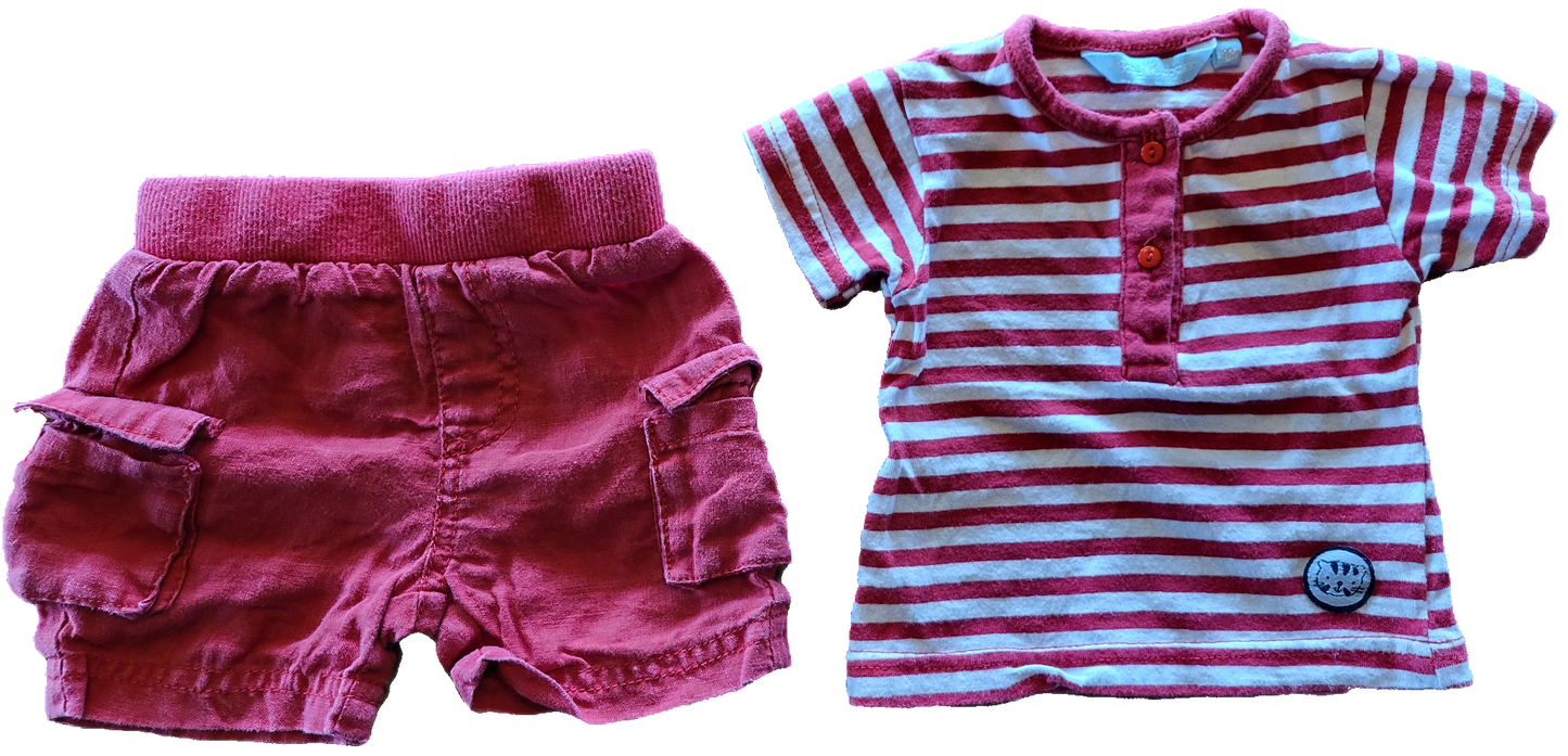 G / F - Kit été rouge et blanc - 1 mois