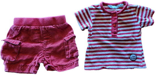 G / F - Kit été rouge et blanc - 1 mois