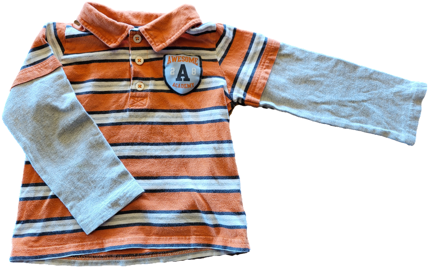 G- Chandail rayé orange et gris - 3 mois