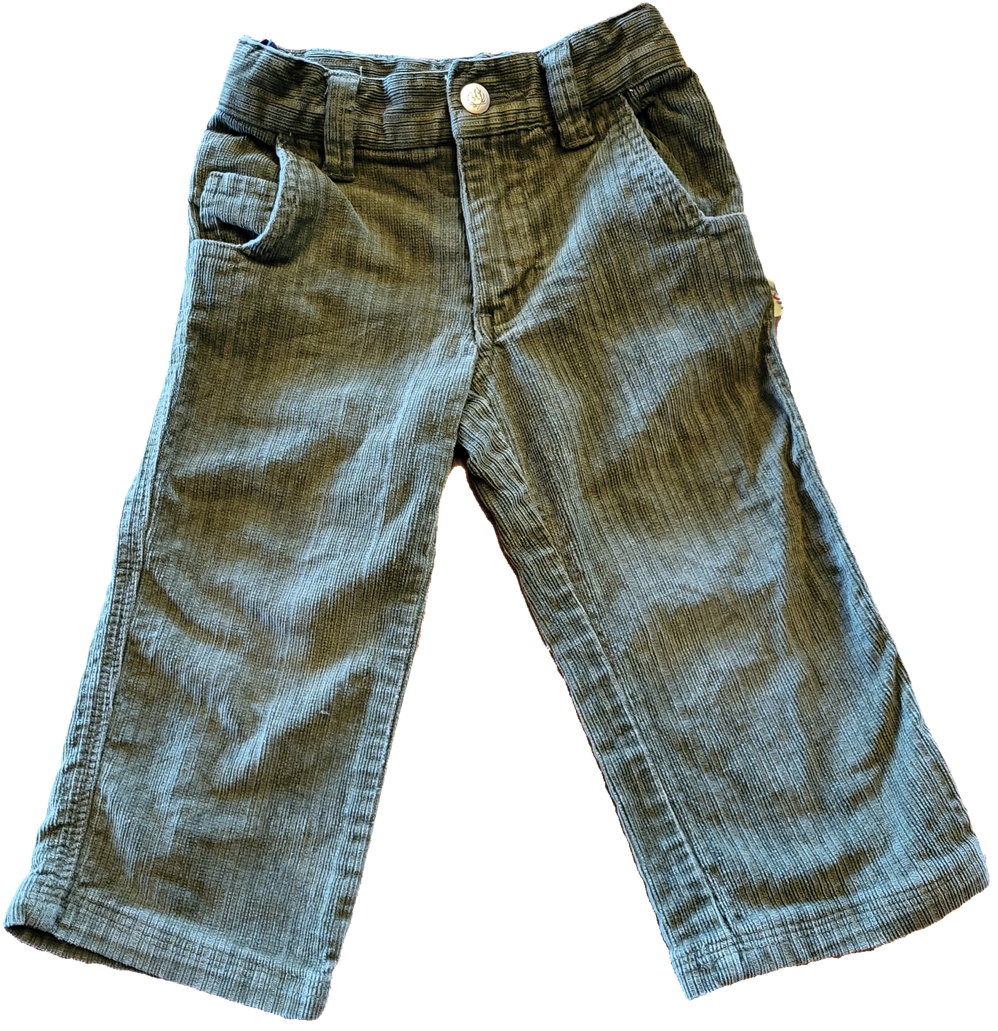 G - Pantalon vert kaki (ajustable avec élastique) - 2 ans