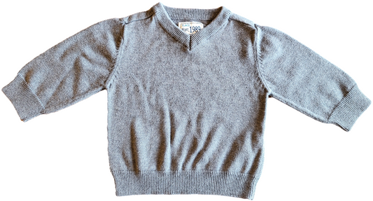 G - Pull gris - 6/9 mois
